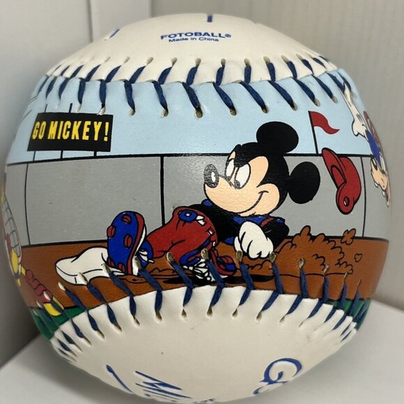 Vintage Disney Baseball Ball Fotoball Mickey Mouse Donald Duck - Picture 5 of 8